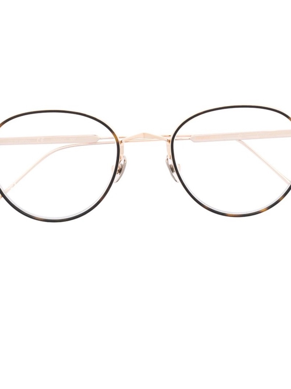 Cartier Round Metal Glasses in Black and Gold